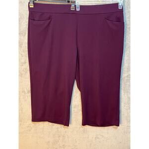 Torrid Crepe Wide Leg Cropped Pants Size 26 Purple High Rise Preppy Office